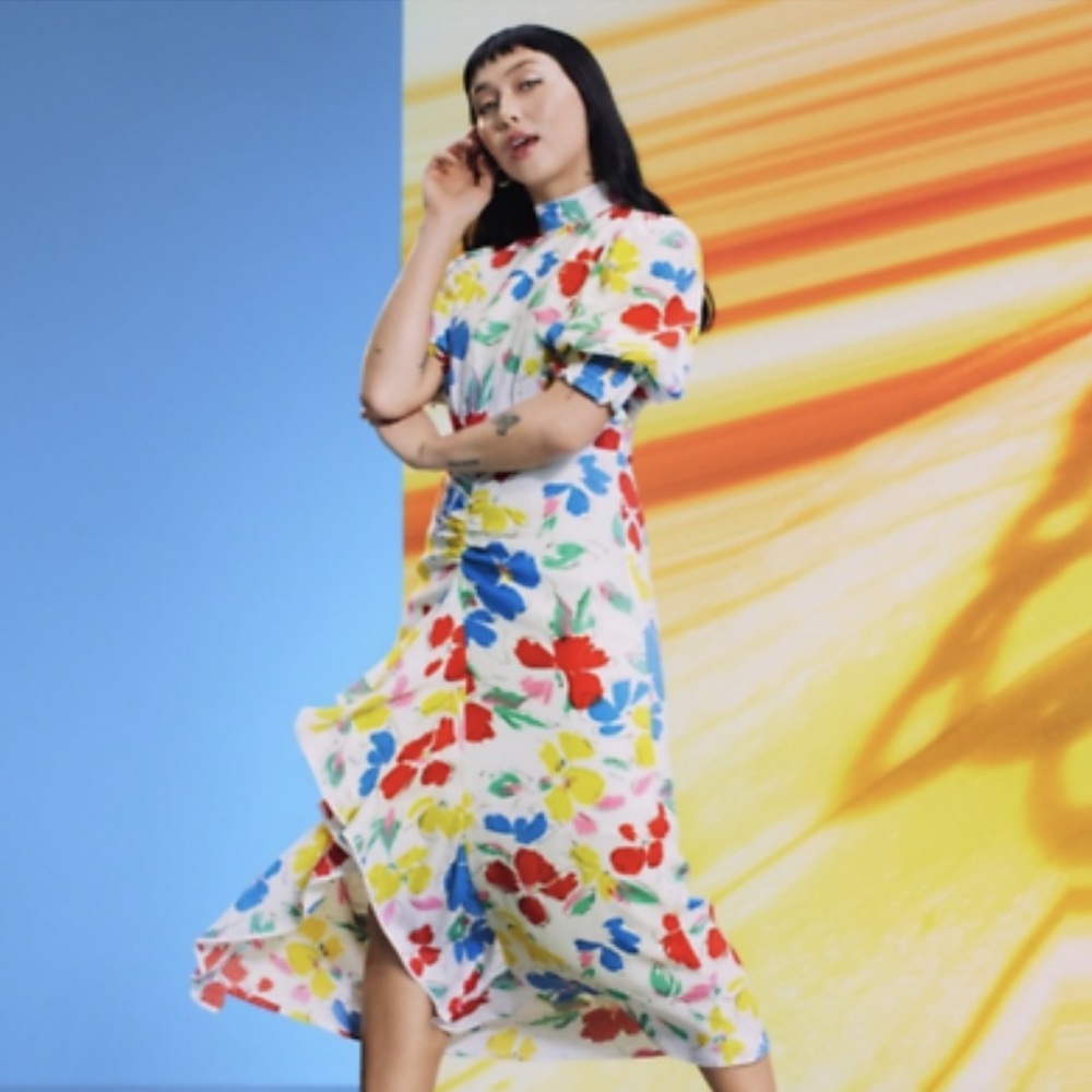NWT RIXO for Target High Neck Floral Midi Dress Size 4